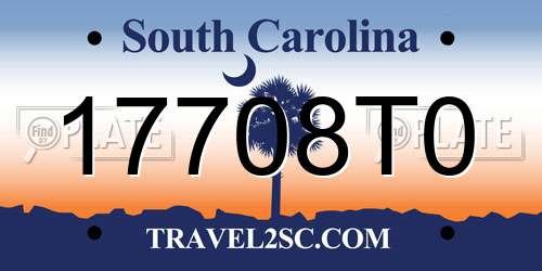 17708T0 South Carolina License Plate
