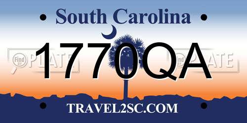 1770QA South Carolina License Plate