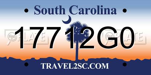 17712G0 South Carolina License Plate