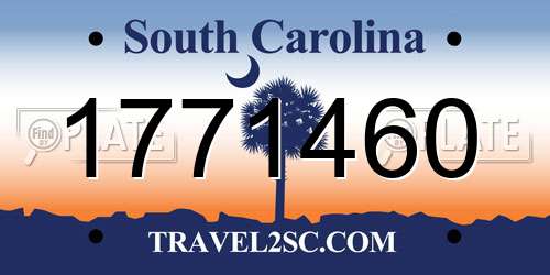 1771460 South Carolina License Plate