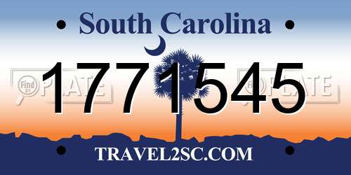 1771545 South Carolina License Plate