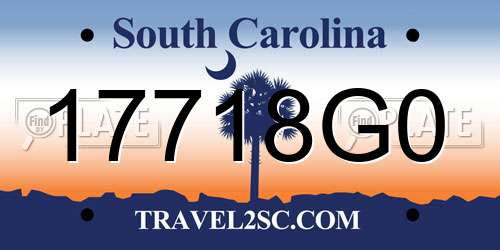 17718G0 South Carolina License Plate