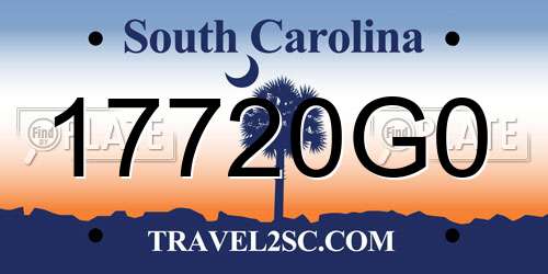 17720G0 South Carolina License Plate