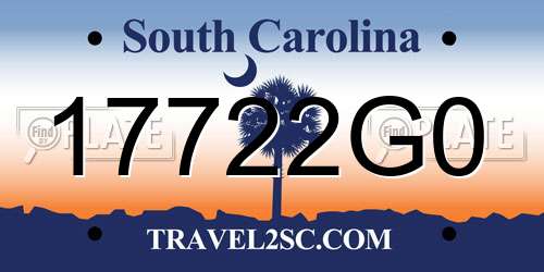 17722G0 South Carolina License Plate