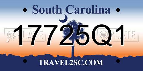 17725Q1 South Carolina License Plate