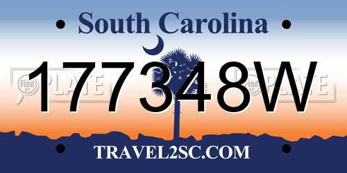 177348W South Carolina License Plate