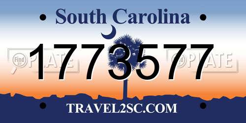 1773577 South Carolina License Plate