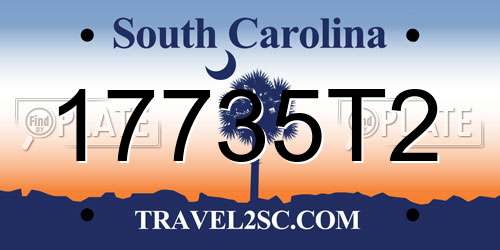 17735T2 South Carolina License Plate