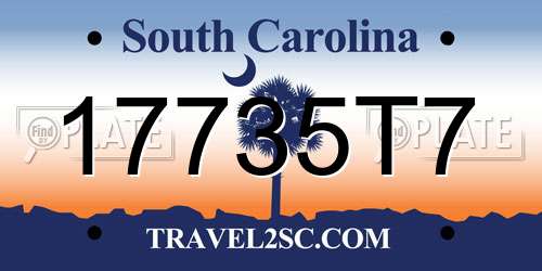 17735T7 South Carolina License Plate