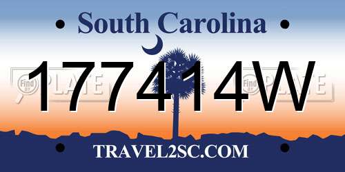 177414W South Carolina License Plate