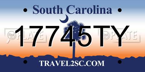 17745TY South Carolina License Plate