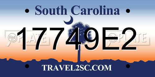 17749E2 South Carolina License Plate