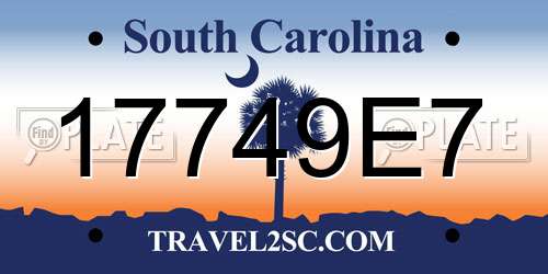 17749E7 South Carolina License Plate