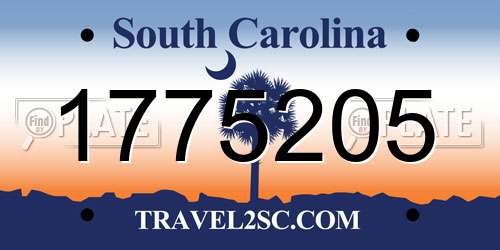 1775205 South Carolina License Plate