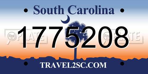 1775208 South Carolina License Plate