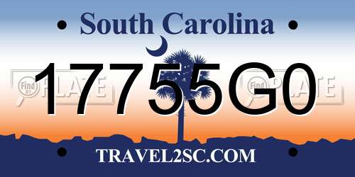 17755G0 South Carolina License Plate
