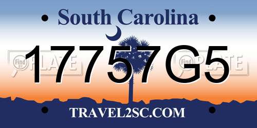 17757G5 South Carolina License Plate