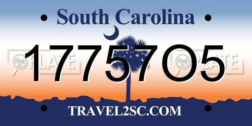 17757O5 South Carolina License Plate