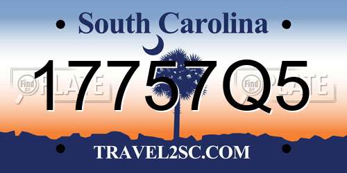 17757Q5 South Carolina License Plate