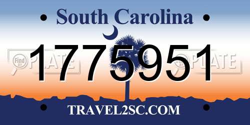 1775951 South Carolina License Plate