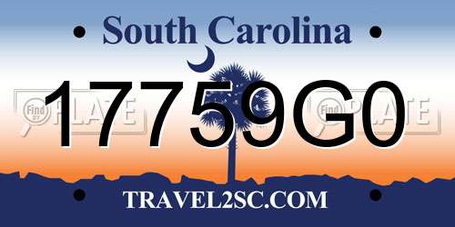 17759G0 South Carolina License Plate