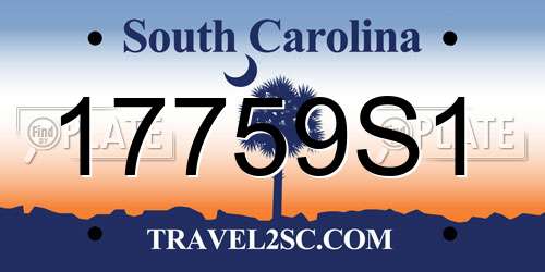 17759S1 South Carolina License Plate