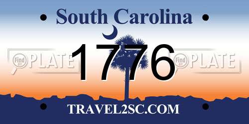 1776 South Carolina License Plate