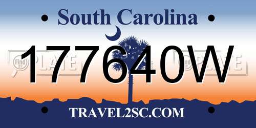 177640W South Carolina License Plate
