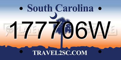 177706W South Carolina License Plate