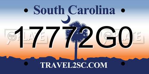 17772G0 South Carolina License Plate