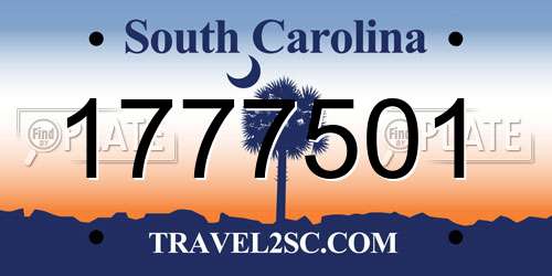 1777501 South Carolina License Plate