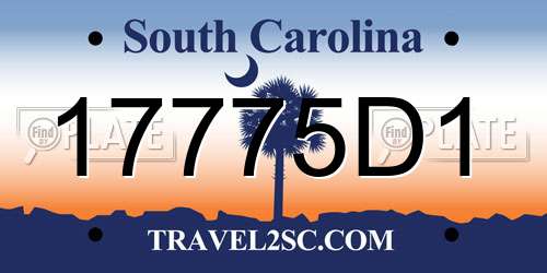 17775D1 South Carolina License Plate