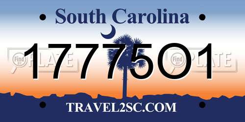 17775O1 South Carolina License Plate
