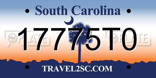 17775T0 South Carolina License Plate