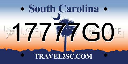 17777G0 South Carolina License Plate