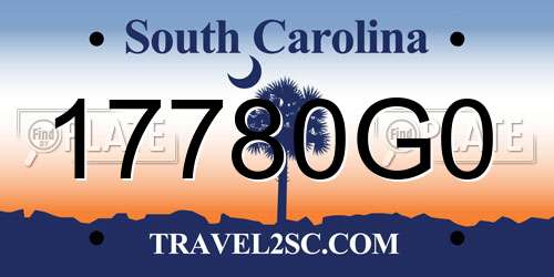 17780G0 South Carolina License Plate