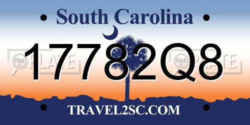 17782Q8 South Carolina License Plate