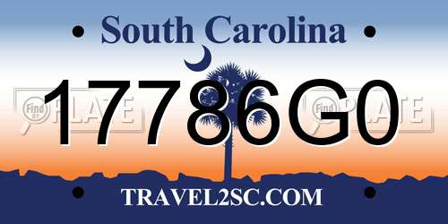 17786G0 South Carolina License Plate