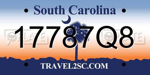 17787Q8 South Carolina License Plate