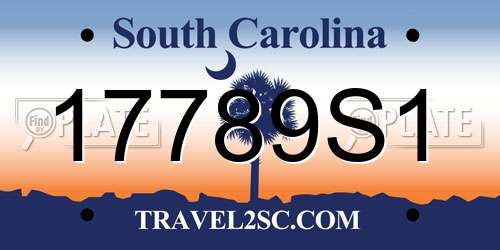 17789S1 South Carolina License Plate