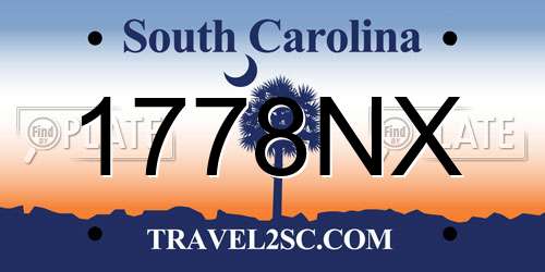 1778NX South Carolina License Plate