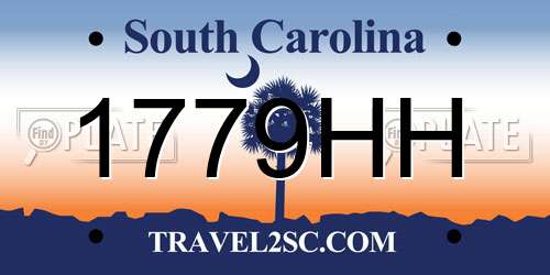 1779HH South Carolina License Plate