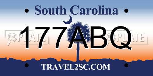 177ABQ South Carolina License Plate