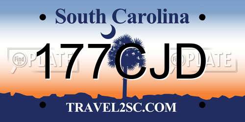 177CJD South Carolina License Plate
