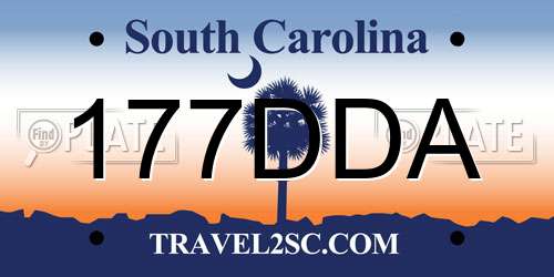 177DDA South Carolina License Plate