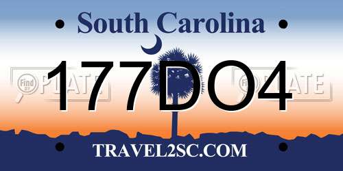 177DO4 South Carolina License Plate