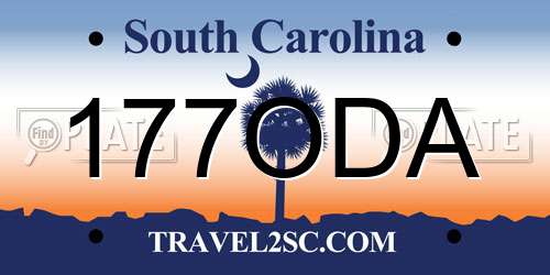 177ODA South Carolina License Plate