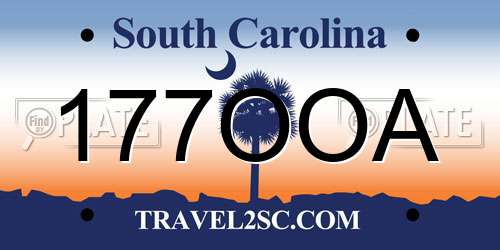 177OOA South Carolina License Plate