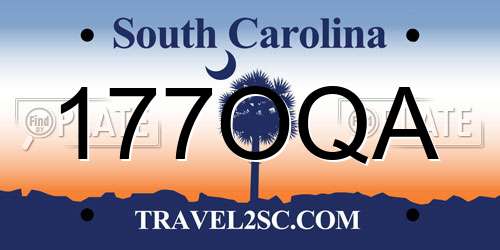 177OQA South Carolina License Plate