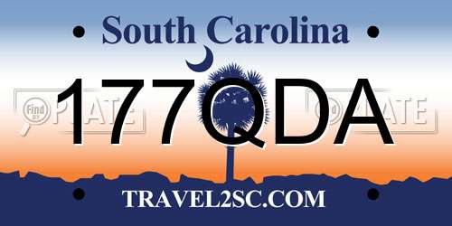 177QDA South Carolina License Plate